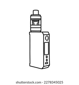 icono del doodle vape, ilustración del vector