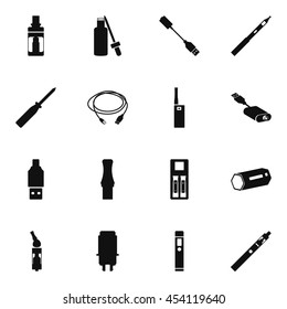 Vape electronic cigarette icon set on background