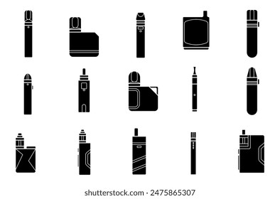 Vape gefüllte Vektorgrafik Set Illustration