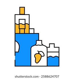 vape flavor mango line icon vector. vape flavor mango sign. isolated symbol illustration