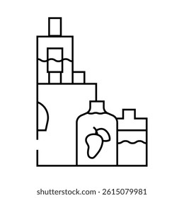 vape flavor mango line icon vector. vape flavor mango sign. isolated contour symbol black illustration