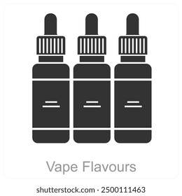 Vape Flavours and Cigarette icon concept