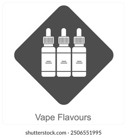 Vape sabores y concepto de icono de cigarrillo