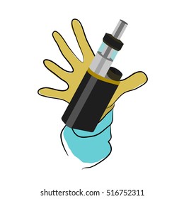 Vape in the hand, vector illustration