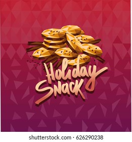 Vape holiday snack and cookies flavor illustration in triangle abstract style