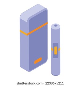 Vape icono vector isométrico. Humo electrónico. Colirio de pluma