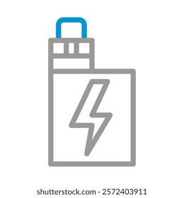 Vape icon with lightning bolt. Concept of vaping and electronic cigarettes.