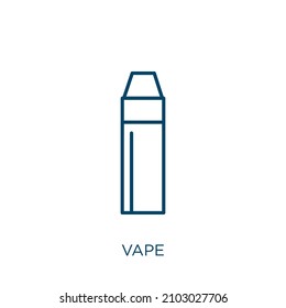 vape icon. Thin linear vape outline icon isolated on white background. Line vector vape sign, symbol for web and mobile