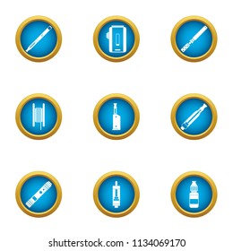 Vape icons set. Flat set of 9 vape vector icons for web isolated on white background