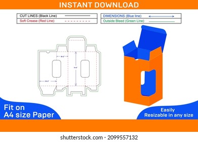 Vape Juice Packaging Box Dieline Template And 3D Box Design