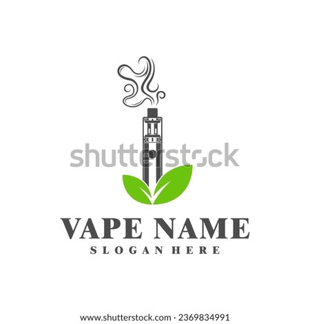 Vape with Leaf logo design concept vector. Vaping illustration design