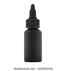 Vape Liquid Plastic Bottle. E Juice Dropper Jar Mockup. Hair Dye Color Black Vial Blank. Super Glue Product Packing. Vapour Oil Packaging Template