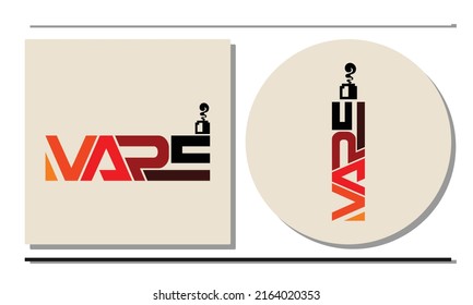 Vape logo design using vertical and horizontal vape writing