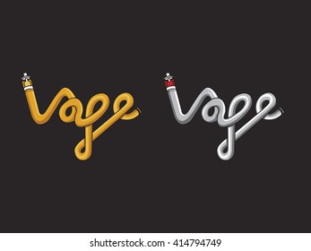 Vape logo on black background.