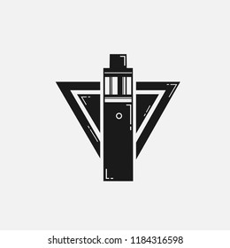 vape logo . vaporizer flat design . vapor triangle symbol
