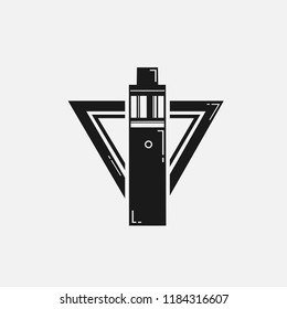 vape logo . vaporizer flat design . vapor triangle symbol