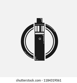vape logo . vaporizer flat design . vapor circle symbol