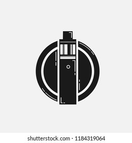 vape logo . vaporizer flat design . vapor circle symbol