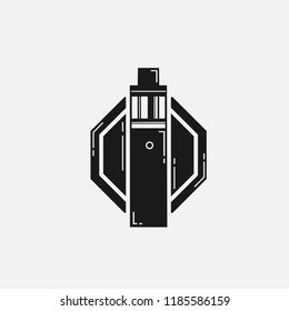 vape logo . vaporizer flat design . vapor polygon symbol