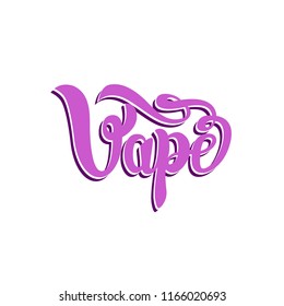 Vape logotype, electronic smoke logo, vector lettering illustration isolated on white background