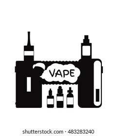 Vape logotype and symbol design concept. Can be used for advertising vape shop, electronic cigarettes store. Vector Illustrator.