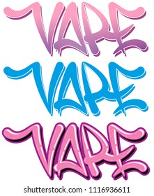 Vape logo.Vector vape lettering on white background.