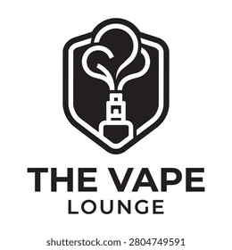 The vape lounge modern emblem logo for vape shop