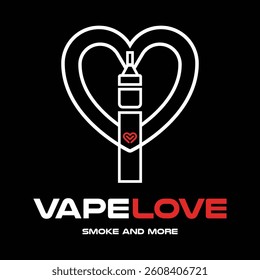 Vape love vector logo design