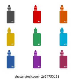 Vape mod device  icon isolated on white background. Set icons colorful