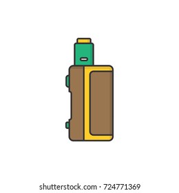 vape mod vaporizer electric cigarette - retro color theme vector art