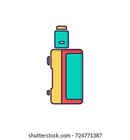 vape mod vaporizer electric cigarette - retro color theme vector art