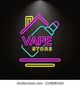 Vape Neon Glow Dark Logo Stock Vector (royalty Free) 2198085565 