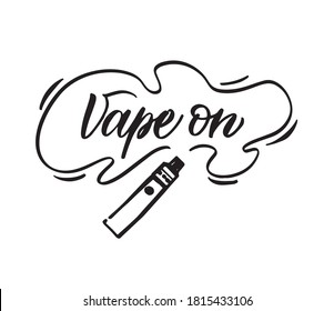 Vape on emblems. Vector illustration on the white background.