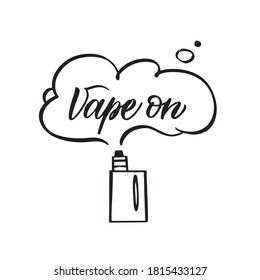 Vape on emblems. Vector illustration on the white background.