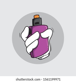 Vape on hands illustration vector.eps10