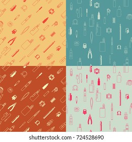 vape patterns of e cigarette icons set, e liquid, vape devices and tools, vaping seamless background. 
