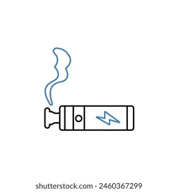 icono de línea de concepto de vape pen. Ilustración de elemento simple. Diseño de símbolo de esquema de concepto de lápiz de vape.