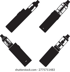 Vape pen electronic cigarette mods, vaping device, isolated white background.