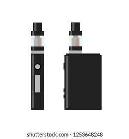 Vape Pen. Vaping box. E-cigarette for vaping. Electronic Cigarette. Isolated vector illustration on white background.