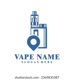 Vape with Point logo design concept vector. Vaping illustration design