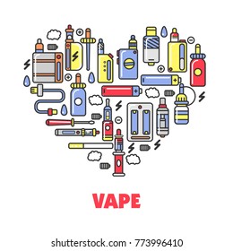 Vape products promotional poster with modern devices