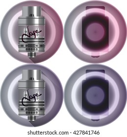 Vape Realistic Icon Set