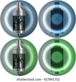 Vape Realistic Icon Set