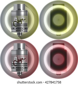 Vape Realistic Icon Set