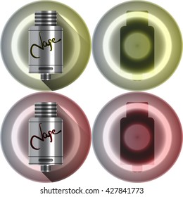 Vape Realistic Icon Set