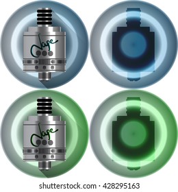 Vape Realistic Icon Set