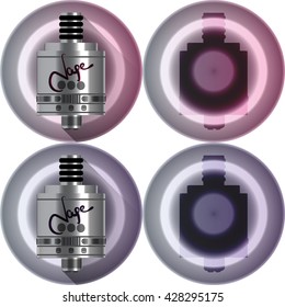 Vape Realistic Icon Set