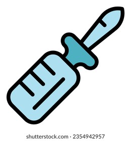 Vape screwdriver icon outline vector. E pen. Smoke liquid color flat