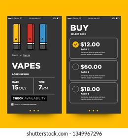Vape Selling App Interface Design