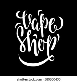 Vape shop badge and label. Lettering